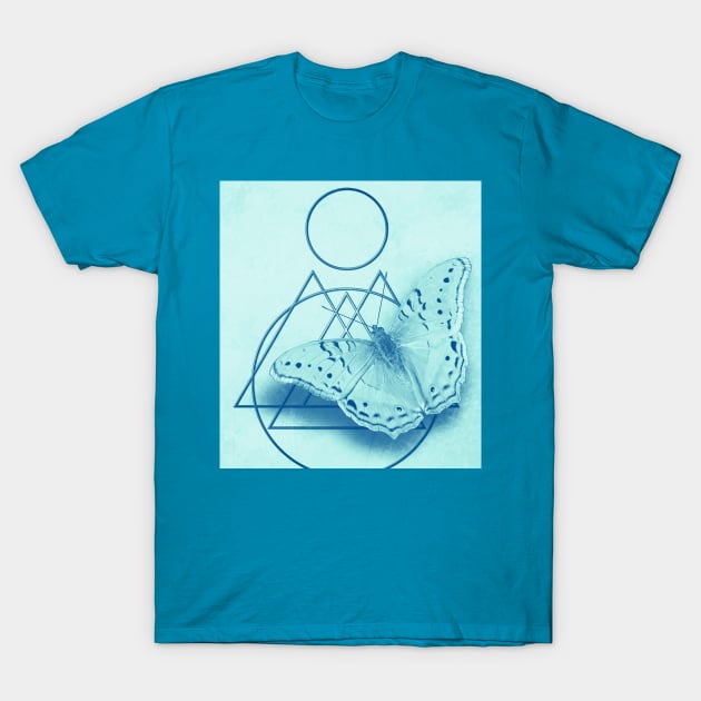 Butterfly in an abstract landscape T-Shirt by hereswendy